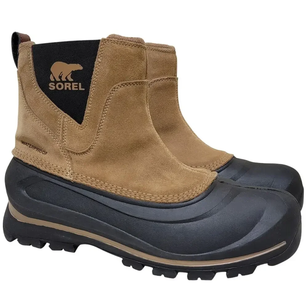 Sorel Men Buxton Pull On Waterproof Chelsea Boots Size US 10.5 Delta Brown